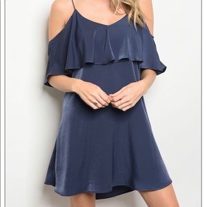Blue off the shoulder dress